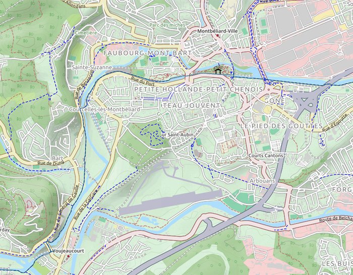 Bike paths at Montbéliard