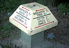 Bicycle Path marker in woods near Kroller Muller Art Museum